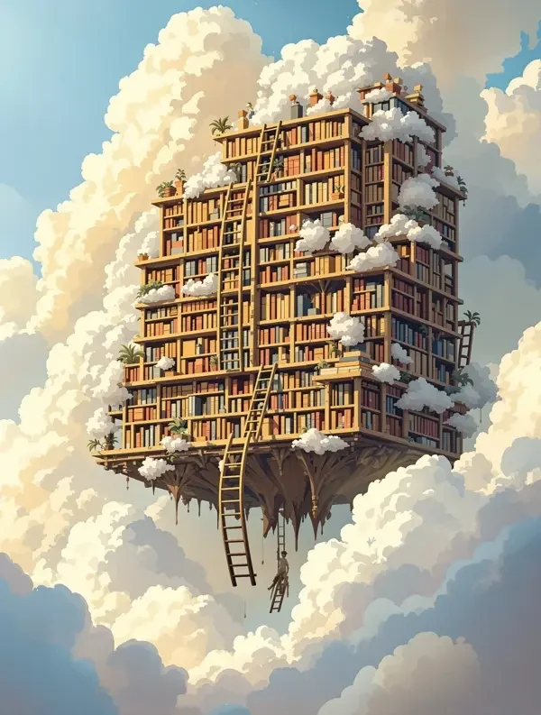 云上图书馆 - 奇幻冒险 云上图书馆封面缩略插画,奇幻冒险题材