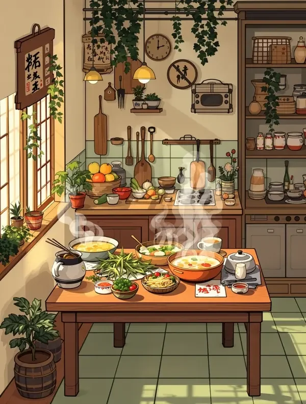晴天厨房的营业时间 - 美食日常 晴天厨房的营业时间封面缩略插画,美食日常题材